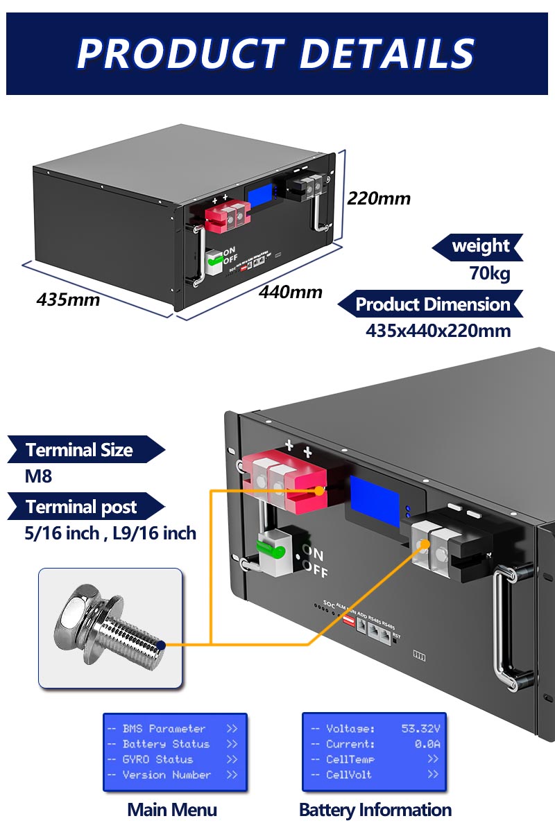 Basen 51.2V 48V 230Ah Battery Lifepo4 Pack 6000 Times Cycles 11.77KWH For Solar System Off Grid Application